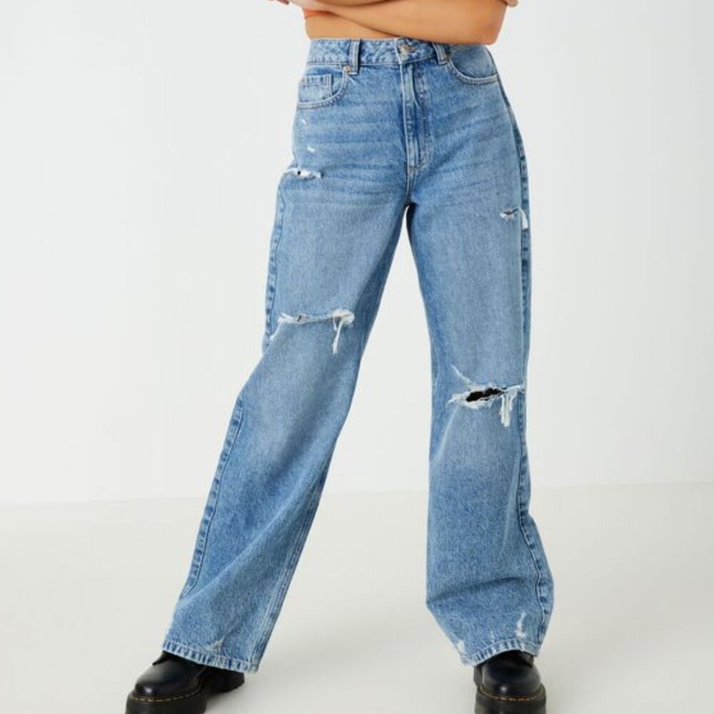 garage street wide leg jean in "archer blue" ♡ nwt